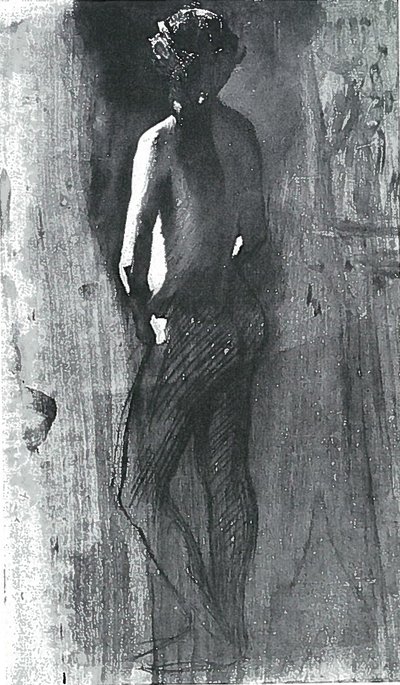 Female Nude from the Back (Sketch) by Lovis Corinth